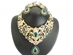 Emerald Green Prom Necklace Set